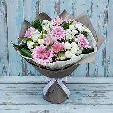 Букет цветов из:  Герберы, Альстромерии и Хризантемы в Алексеевской Краснодарского края