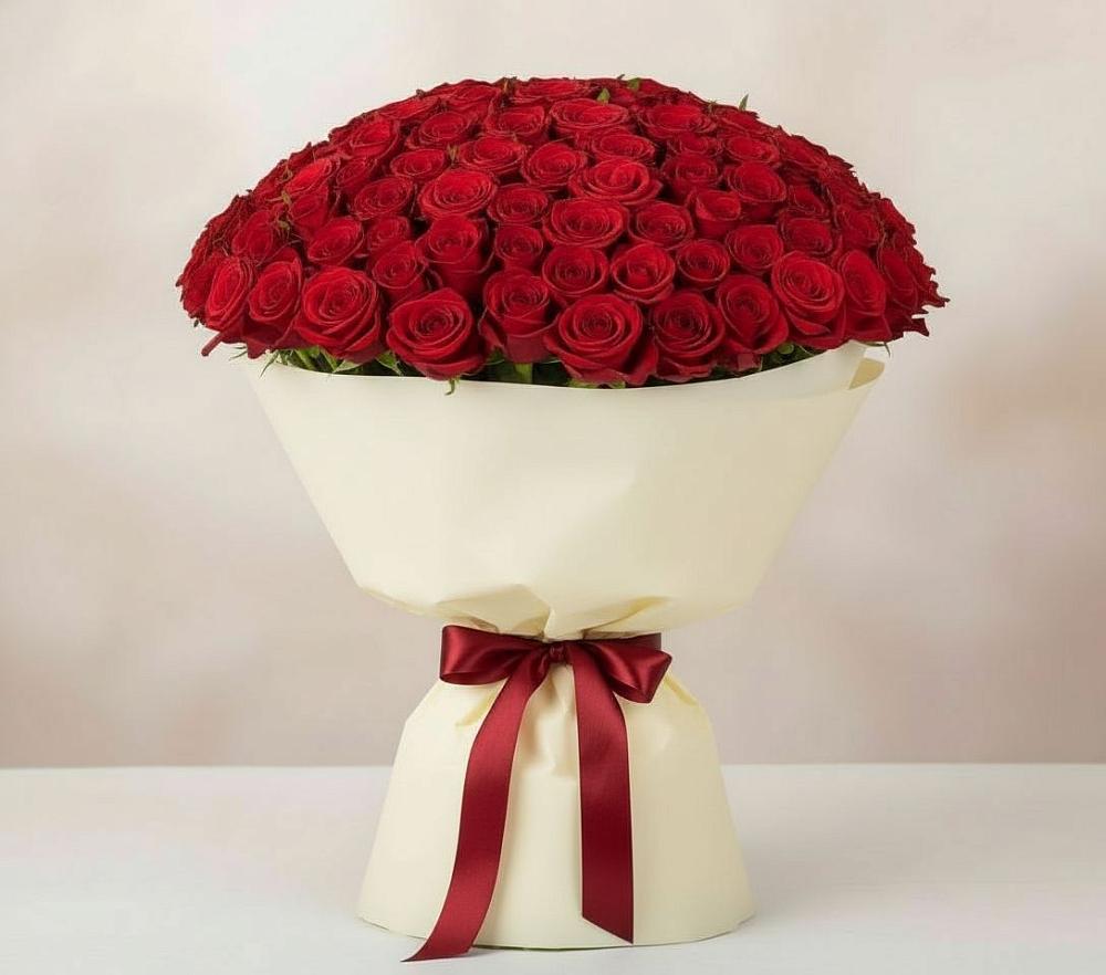 Букет 101 Красная роза Милано в Алексеевской Краснодарского края