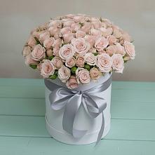 Цветочная композиция из Розы в шляпной коробке в Алексеевской Краснодарского края