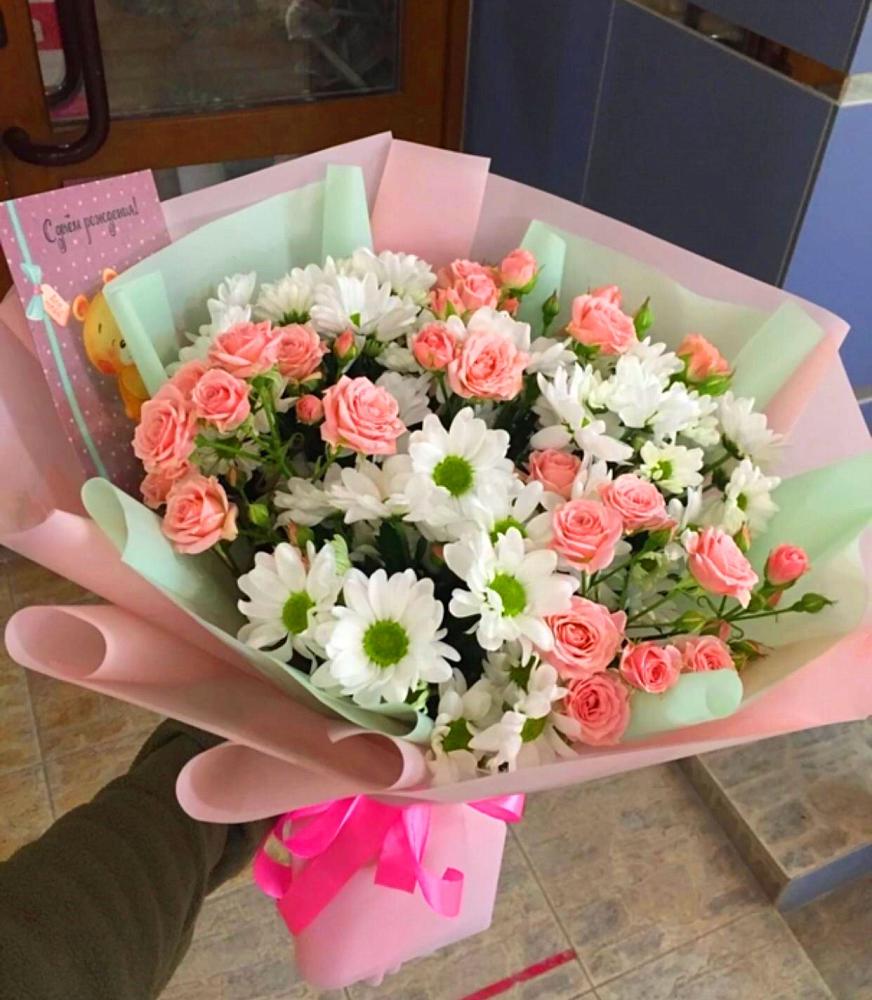 Букет цветов из: Розы и Хризантемы в Алексеевской Краснодарского края