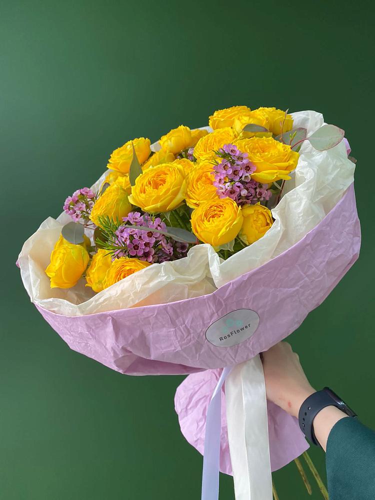 Кустовые желтые розы в Алексеевской Краснодарского края Букет Кустовые желтые розы в Алексеевской Краснодарского края