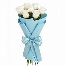 Букет 7 белых роз Проуд в Алексеевской Краснодарского края