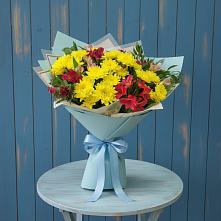 Букет цветов из:  Альстромерии и Хризантемы в Алексеевской Краснодарского края