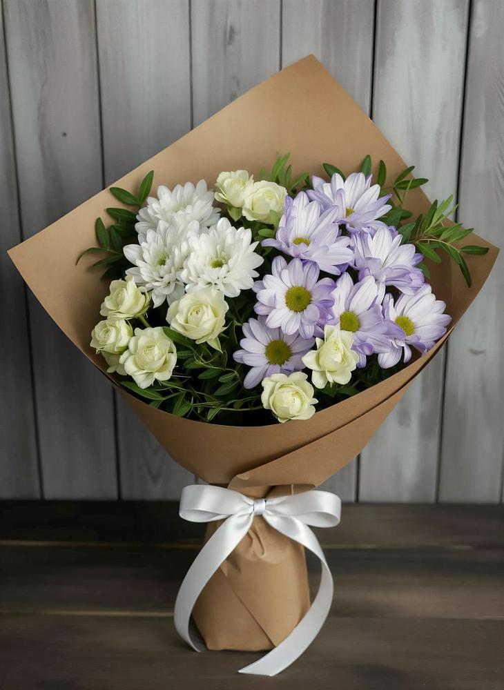 Букет цветов из: Хризантемы и Розы в Алексеевской Краснодарского края